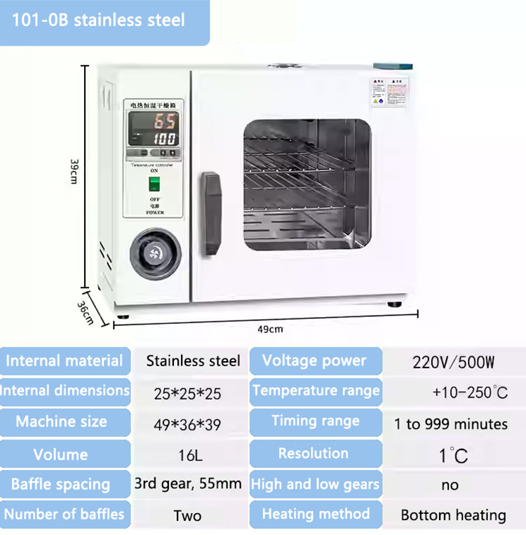 Small drying oven with adjustable temperature Small drying oven with adjustable temperature