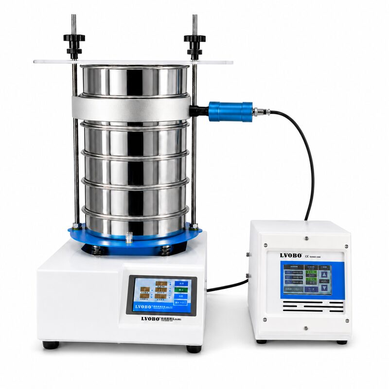 Ultrasonic test sieve shaker with accurate transducer connection
